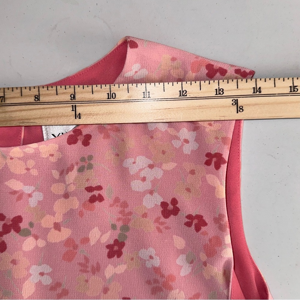Liz Claiborne Villager Skirt Outfit Set Sz 8 Pink Floral Buttons Up Back Easter - Picture 12 of 15